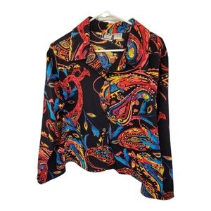 TAKE TWO Clothing Co Beaded Sequins Abstract Boho Jacket XL
